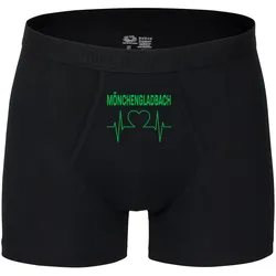 multifanshop Herren Boxer Short - Mönchengladbach - Herzschlag - Druck grün - Unterwäsche