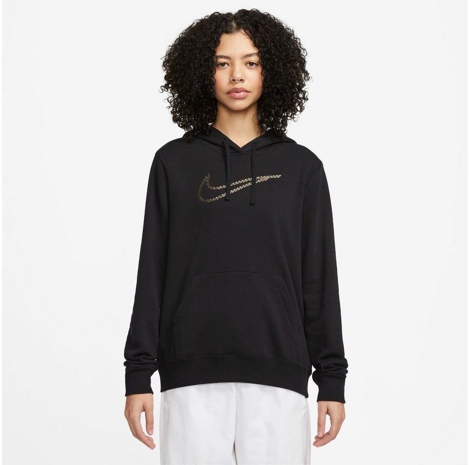Nike Sportswear Kapuzensweatshirt CLUB FLEECE PREMIUM ESSENTIAL WOMEN'S LOOSE SHINE PULLOVER HOODIE schwarz L (44/46)