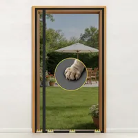 fowong Fliegengitter Balkontür Magnet, Extra Verstärkte Katzenschutzgitter bis 5 Jahre 165x205cm,Seitliche Öffnung Fliegengittertür ohne bohren Ideal Für Die Balkontür Kellertür und Terrassentür