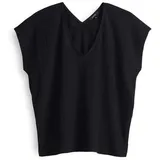 Opus Damen Kurzarmshirt | Jerseyshirt SIRUKUS Structure Regular mit Crash Effekt Black, 38