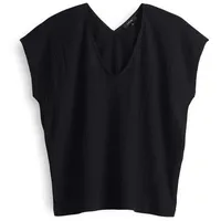 Opus Damen Kurzarmshirt | Jerseyshirt SIRUKUS Structure Regular mit Crash Effekt Black, 38