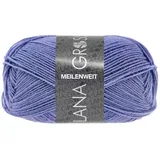 LANA GROSSA MEILENWEIT 50 g UNI 4-fach Sockenwolle mit 80% Schurwolle 210 m, Farbe:1414 - Veilchenblau