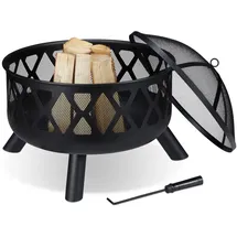 Relaxdays Relaxdays, Feuerschale, Feuerschale (62 cm,