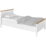 Furniture24 Bett Story SO8 mit Federkernmatratze 90x200 Weiß/Nash Eiche Mädchenzimmer Kinderzimmer - Weiß