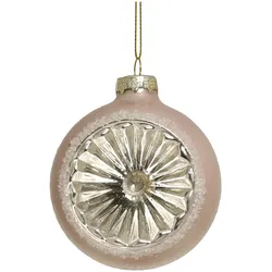 Chic Antique Rosa Weihnachtskugel aus Glas, Model 1