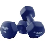 Miweba Sports Kurzhantel Gymnastikhanteln NKH100 - 9 Gewichtsklassen, (Set, Hanteln, Kurzhanteln, Gymnastikhanteln, Hantelset), Aerobic Hantel Set Kurzhantel Fitnesshanteln Gewichte blau 2 x 10,0 kg
