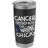 Colon Cancer Survivor Fighter Chemo dunkelblaues Band Doppelwandiger Edelstahl-Thermobecher