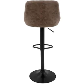 ML-Design Barhocker 2er Set aus Kunstleder, Braun, mit Rückenlehne und Fußstütze,