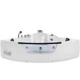 Beliani Whirlpool Badewanne weiß mit LED 198 x 144 cm MARTINICA