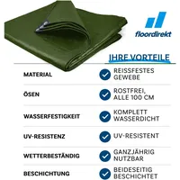 Floordirekt Abdeckplane 10 x 15 m Grün