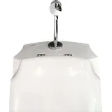 BB BÄDER BOUTIQUE BB Urinal Zulauf von oben mit Deckel, Druckspüler, Ablaufsiphon & Hygiene Glasur, weiß