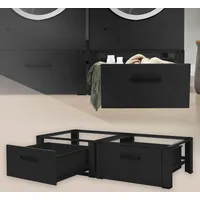 ML-Design Doppel Waschmaschinen Untergestell Schubladen, Schwarz, 128x53,5x31,5cm