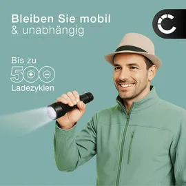 Zafferano CELLONIC, Akku für Taschenlampe kompatibel mit Zafferano Pina Pro, Push up, Home (2600mAh, 3.7V) Ersatzakku BAT04701906701900