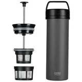 Espro 17679 Reise-French Press Ultralight, Mini Coffee Maker mit Thermo-Funktion, Kaffee, Edelstahl, to go, 475ml, grau