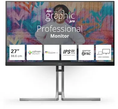 AOC Q27U3CV 68,6cm (27") QHD IPS Monitor 16:9 HDMI/DP/USB-C PD96W 75Hz 4ms Sync