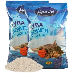 2 x 15 Liter Lyra Pet® Lyra Power® ULTRA excellent Katzenstreu