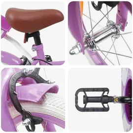 vidaXL Kinderfahrrad 14 Zoll RH 0 cm Lila