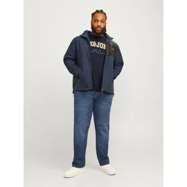 Jack & Jones PlusSize T-Shirt JJECALEB VARSITY TEE SS O-NECK NOOS PLS mit Logobranding blau XXXL (62/64)