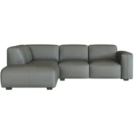 Livetastic Eckcouch Webstoff 5-Sitzer Dunkelgrau