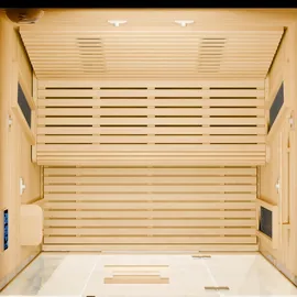 Dewello PALERMO 135x120 für 1-2 Personen aus Hemlockholz mit Vollspektrumstrahlern