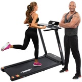 Miweba Sports Laufband HT500 - bis 14 km/h – ultra leise - klappbar (Treadmill, Heimtrainer, 12 Laufprogramme, Handy/-Tablethalter, Pulssensor), elektrisches Laufband für zuhause klappbar leise schwarz