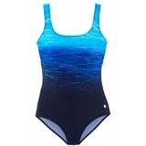 LASCANA Badeanzug, mit Batikprint und Shaping-Effekt, blau