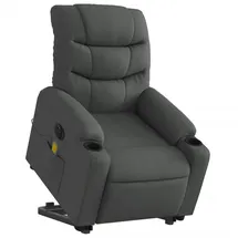 vidaXL Massagesessel mit Aufstehhilfe Dunkelgrau Stoff 93 x 99,5 x 93 cm Grau