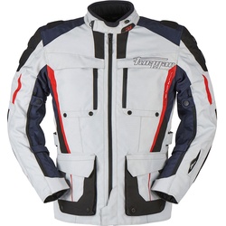 Furygan Brevent 3in1, Textiljacke wasserdicht - Hellgrau/Dunkelblau/Schwarz/Rot - XXL