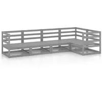 vidaXL Garten-Lounge-Set 5-tlg. grau Kiefer