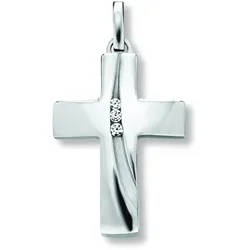Ketten-Anhänger ONE ELEMENT "Zirkonia Kreuz Anhänger aus 925 Silber", silber, Schmuckanhänger, Damen, Silber 925 (Sterlingsilber), ein Hauch von Luxus für den Alltag