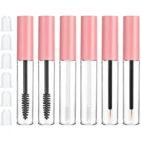 6 Stück Leere Mascara Tube mit Wimpern Zauberstab Transparente Leere Mascara Flasche mit Wimpernstab Und Gummitrichtern für DIY Wimperncreme Wimpernserum Augenbrauen Serum