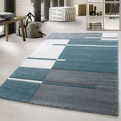 Teppich AYYILDIZ TEPPICHE "Hawaii 1310", blau, B:240cm H:13mm L:340cm, Kunstfaser, Teppiche, Läufer, handgearbeiteter Konturenschnitt, Wohnzimmer