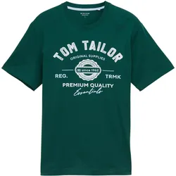 TOM TAILOR T-Shirt, mit großem Logofrontprint TOM TAILOR fairway green XXXL