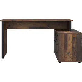 Forte Eckschreibtisch Tempra Braun / Schwarz