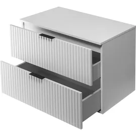 Rodan | Waschbeckunterschrank 80cm | Weiß matt | B/H/T 80/57/46cm | Weiß Tischplatte | Badezimmerschränke, Badmöbel, Waschbecken Unterschränke - Weiß