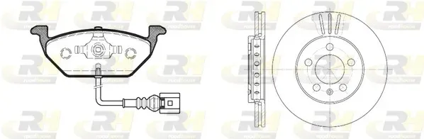 ROADHOUSE Bremsensatz, Scheibenbremse 863309 Vorderachse belüftet 256mm 22mm