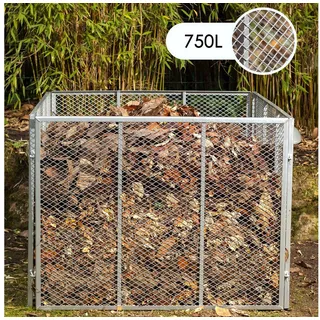 homebee HomeBee® 750L Metallkomposter verzinkt pulverbeschichtet Metall Komposter Garten für Rasenschnitt & Biomüll | Gartenkomposter mit Stecksystem | Kompost Behälter