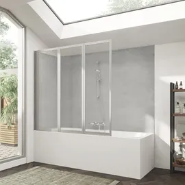 Hüppe Combinett 2 Badewannenabtrennung, 3-teilig, Kunstglas Pacific S klar