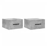 vidaXL Nachtschrank 2 Stk. 35 x 35 x 20 cm Betongrau