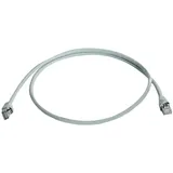 Telegärtner 100008165 RJ45 Patchkabel CAT 5e F/UTP 0.25 m Grau Flammwidrig, mit Knickschutztülle 1 St.