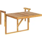 Beliani Balkonhängetisch Akazienholz Hellbraun 60 x 40 cm Höhenverstellbar Balkontisch Balkon, Terrasse, Balkonmöbel