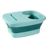 harayaa Faltbare Fußwanne, Fußbecken, tragbar, groß, platzsparend, langlebig, mit Abdeckung, Fußbadewanne, Fußbadeeimer für trockene, rissige Füße, GRÜN