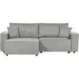 Beliani Ecksofa Stoff 3-Sitzer Grau
