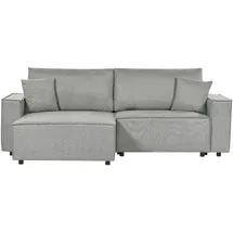 Beliani Ecksofa Stoff 3-Sitzer Grau