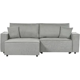 Beliani Ecksofa Stoff 3-Sitzer Grau