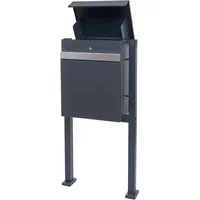 Mendler Paketkasten mit Standfuß HWC-K41, Paketbox Paketstation Standbriefkasten, Metall