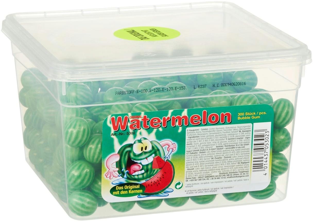 Fizzy Balls Kaugummi Kugeln Wassermelon 300 Portionen x 5 g (1.5 kg)