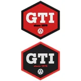 BRISA VW Collection - Volkswagen Kühlschrank-Büro-Pinnwand-Softmagnet im GTI Design im 2er-Set (Sechseck/Rot & Schwarz Front)