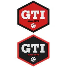 BRISA VW Collection - Volkswagen Kühlschrank-Büro-Pinnwand-Softmagnet im GTI Design im 2er-Set (Sechseck/Rot & Schwarz Front)