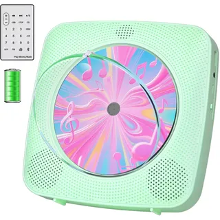 Radio mit CD Player Kinder: Kegaudio Tragbarer CD Players Tragbar mit Bluetooth Lautsprecher Frontanzeige Fernbedienung Unterstützung Timer USB-Wiedergabe AUX-Wiedergabe Grün